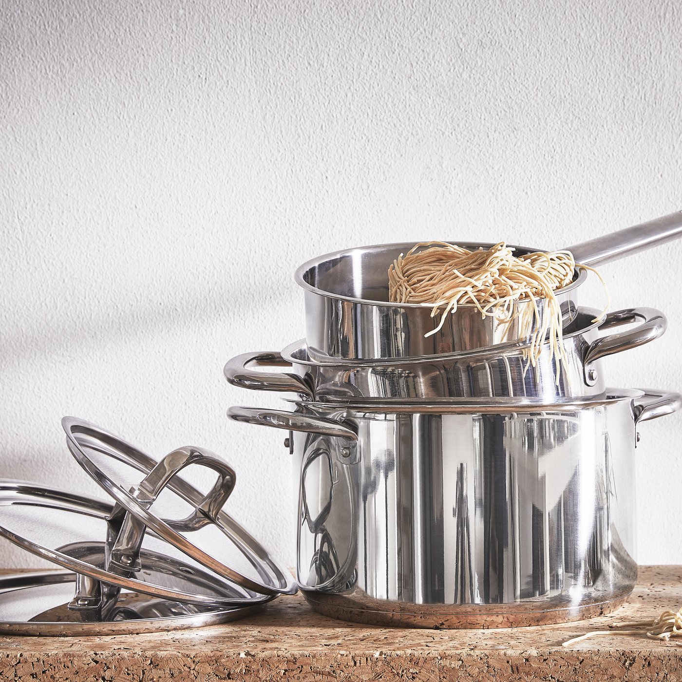 A stainless steel IKEA 365+ cookware