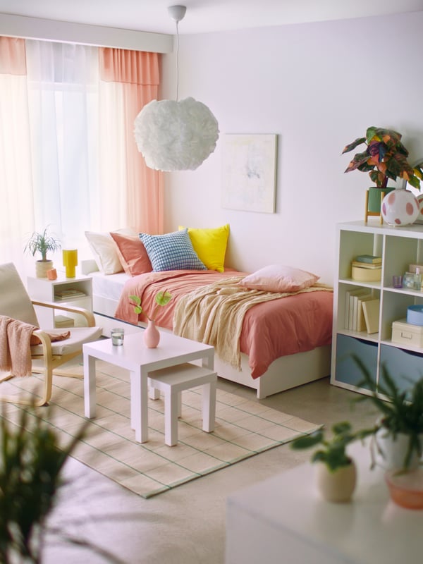 A white LACK side table