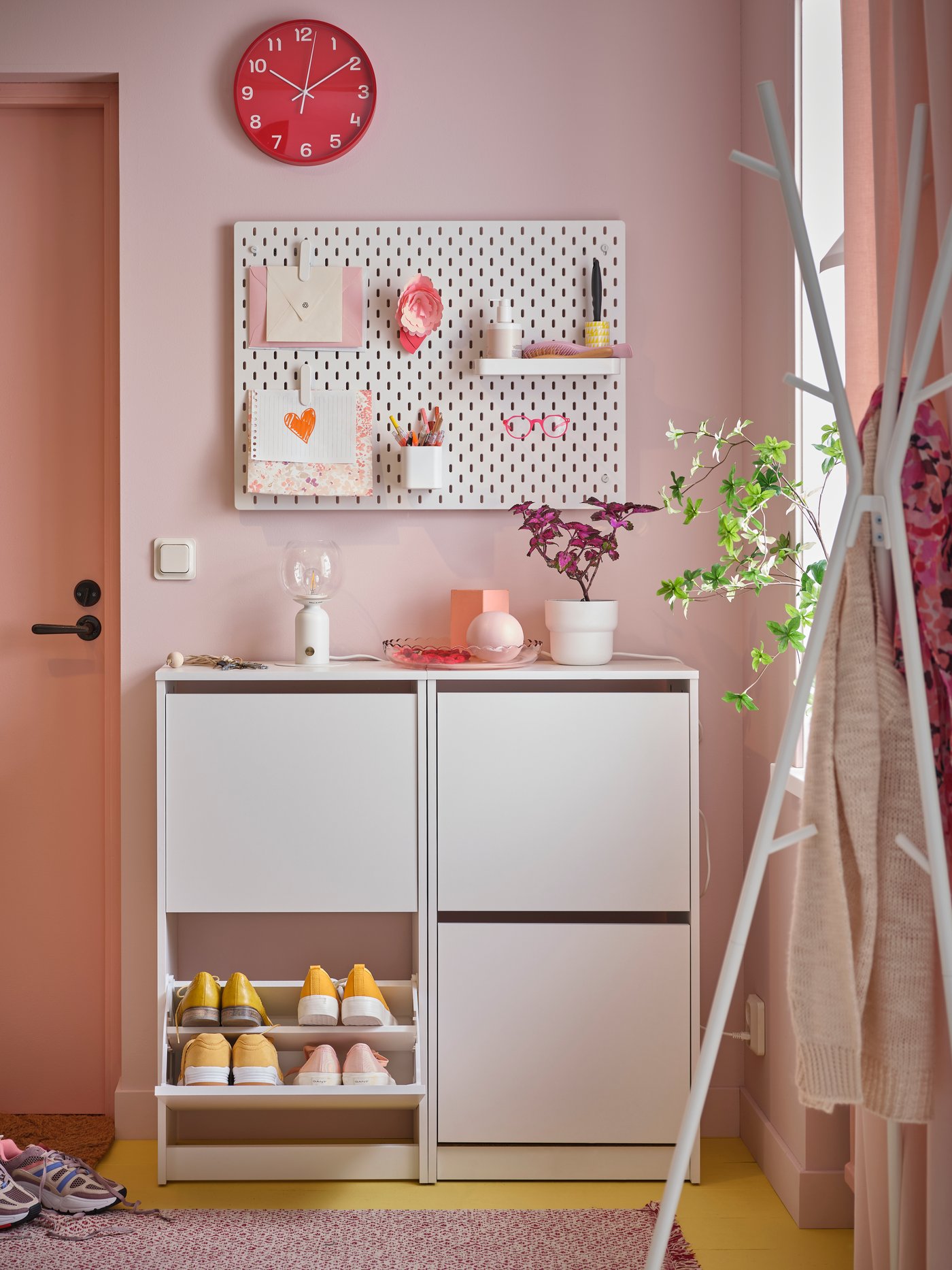PLUTTIS wandklok in rood