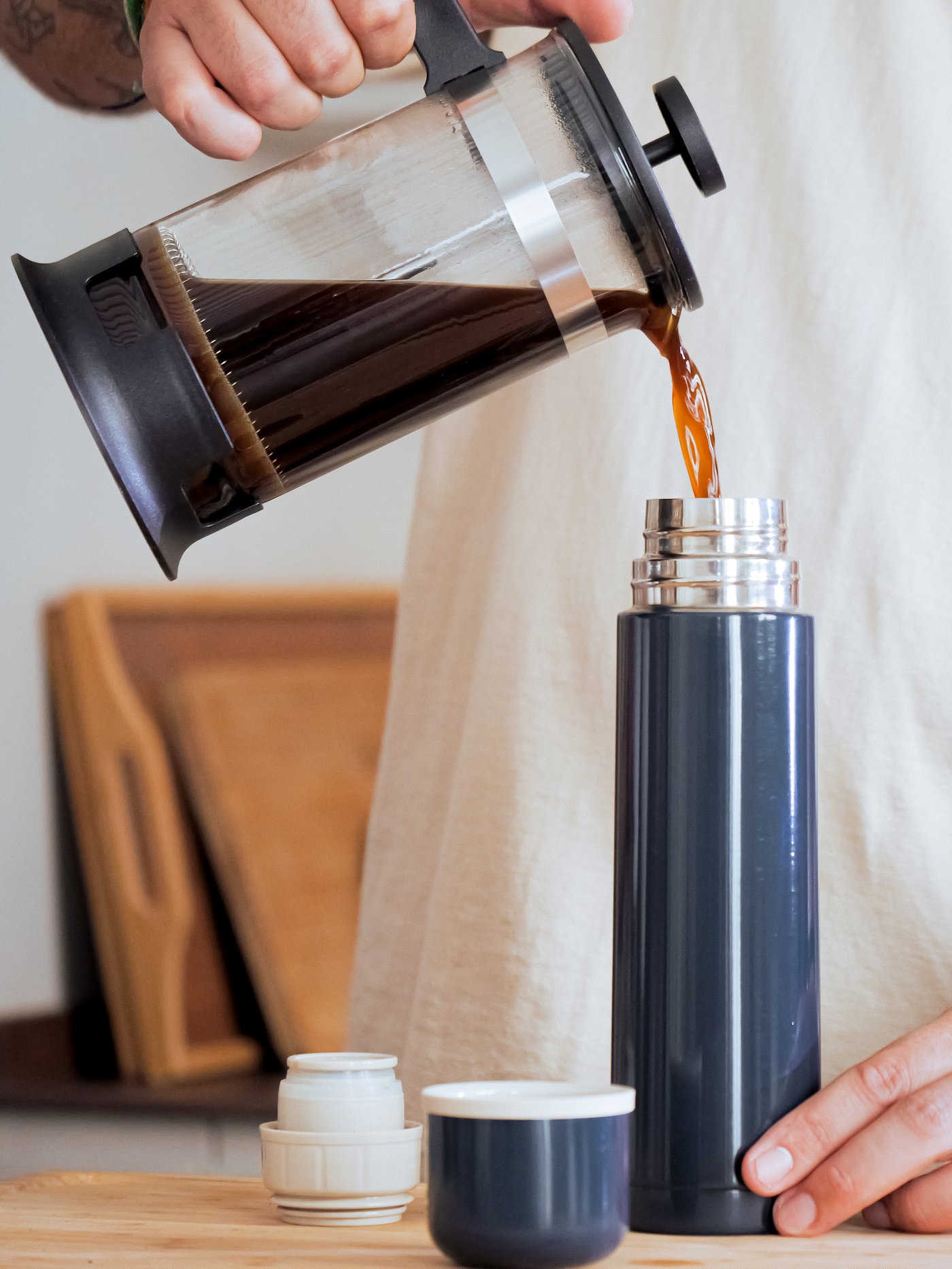 A glass/stainless steel UPPHETTA coffee/tea maker