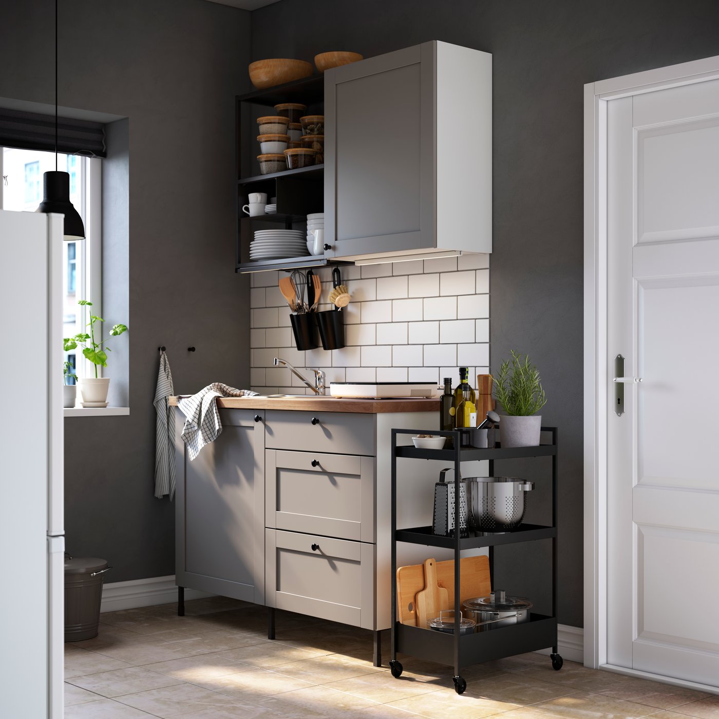 A modern kitchen with ENHET furniture system. All under ₱50,000!