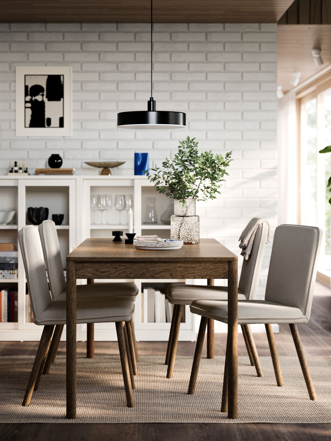 A brown stained oak veneer TONSTAD table
