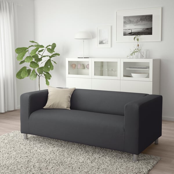 A Vissle grey KLIPPAN 2-seat sofa