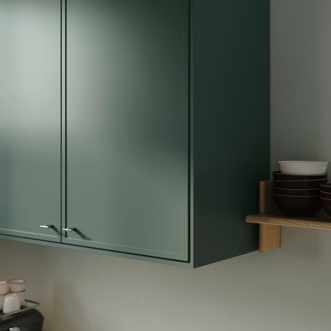 Wall cabinet with ASPUDDEN dark grey-green doors