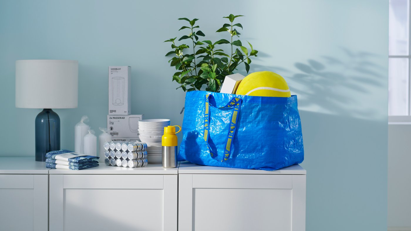 IKEA products on sideboard