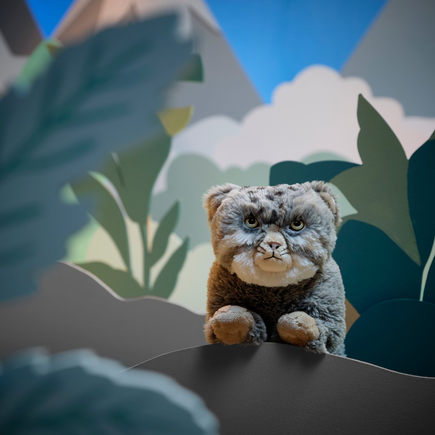 A Pallas's cat grey ALPTALL soft toy