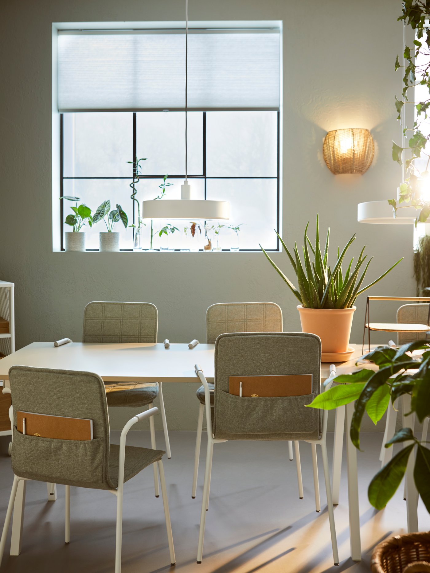 A wireless dimmable white spectrum/white NYMÅNE LED pendant lamp