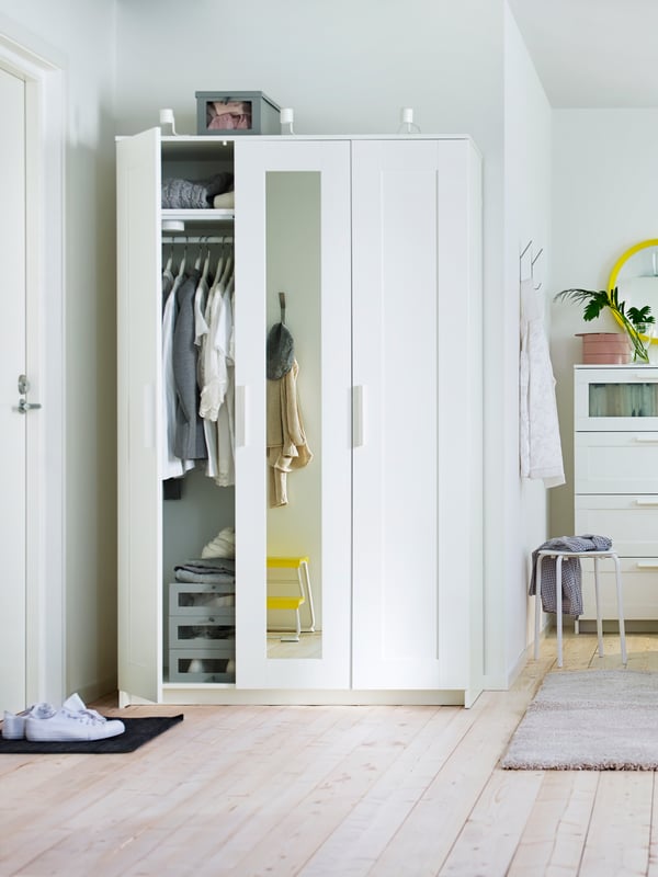 A white BRIMNES wardrobe with 3 doors
