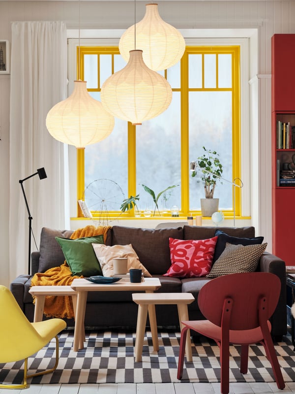 A chrome-plated MODERMOLN work lamp in the living room