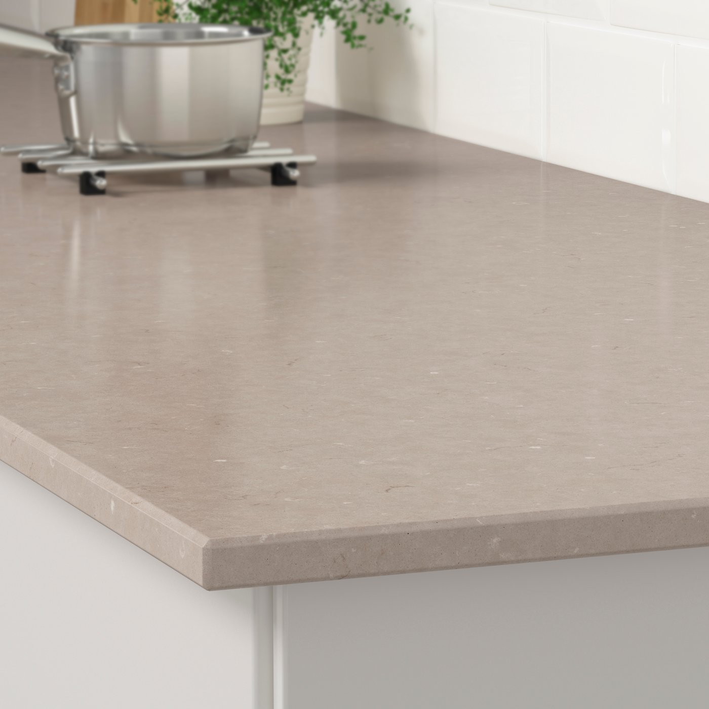 A dark beige marble effect/quartz KASKER custom made worktop