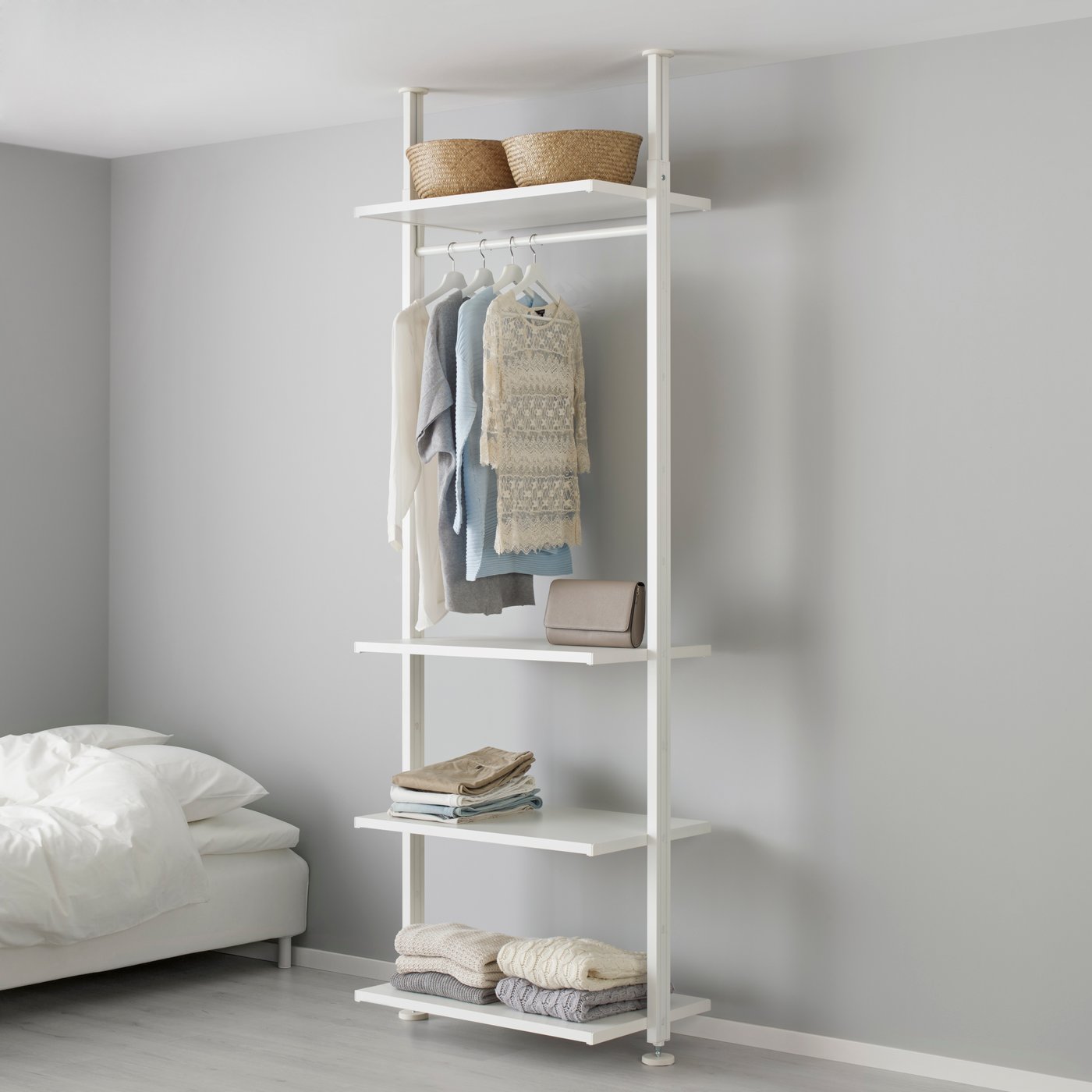 A white ELVARLI wardrobe combination