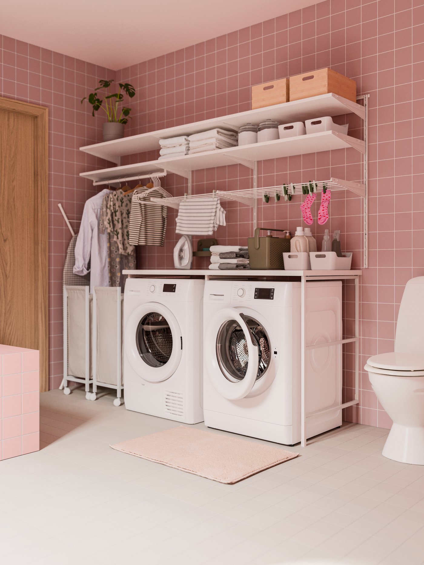 IKEA BOAXEL system med hylder i et bryggers