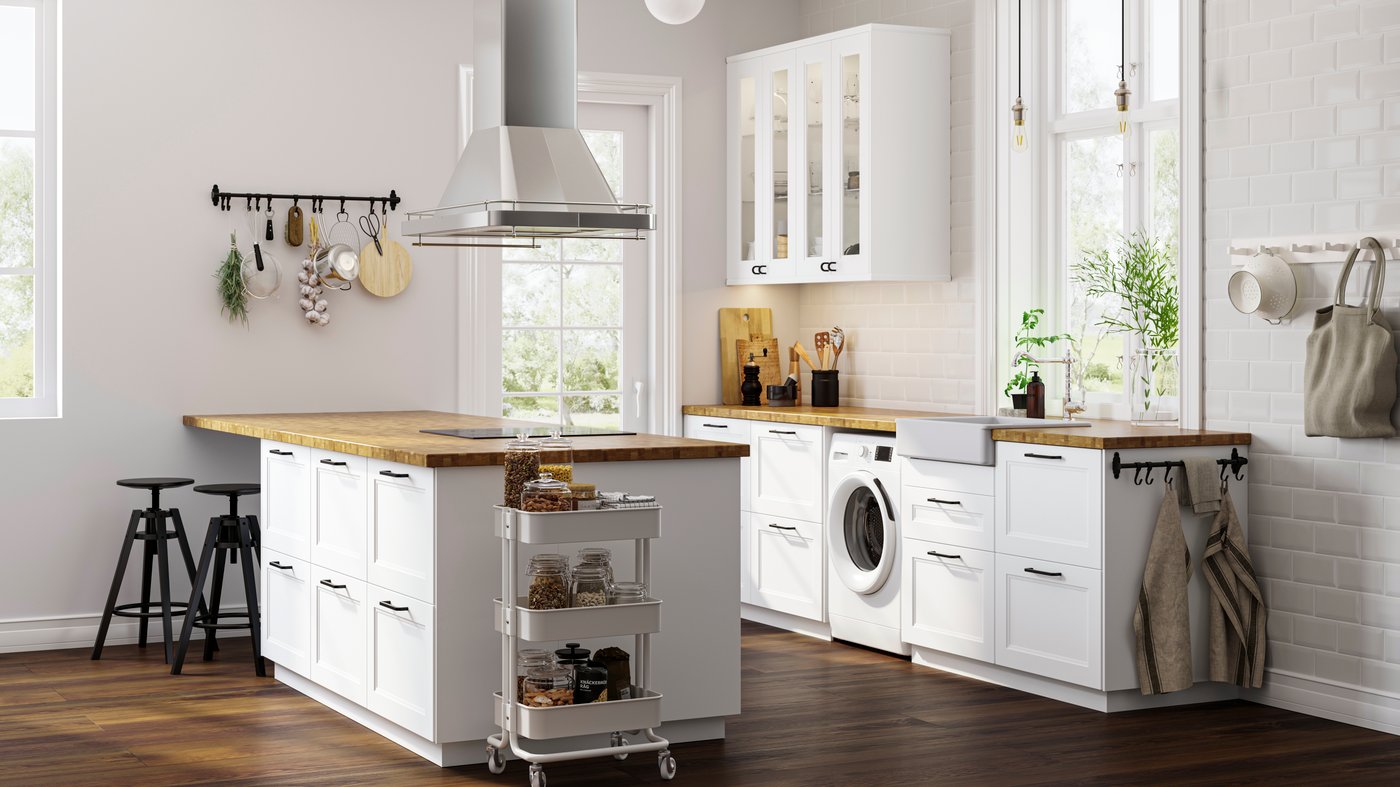 A matt white AXSTAD drawer front