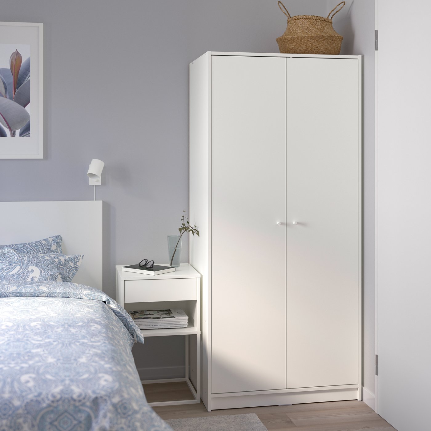 A white KLEPPSTAD wardrobe with 2 doors