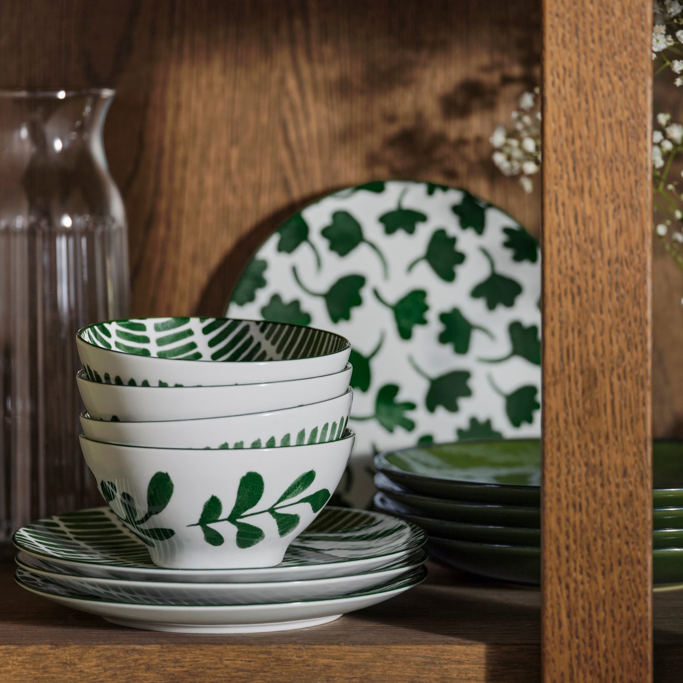 bowl 0.3 l patterned/green