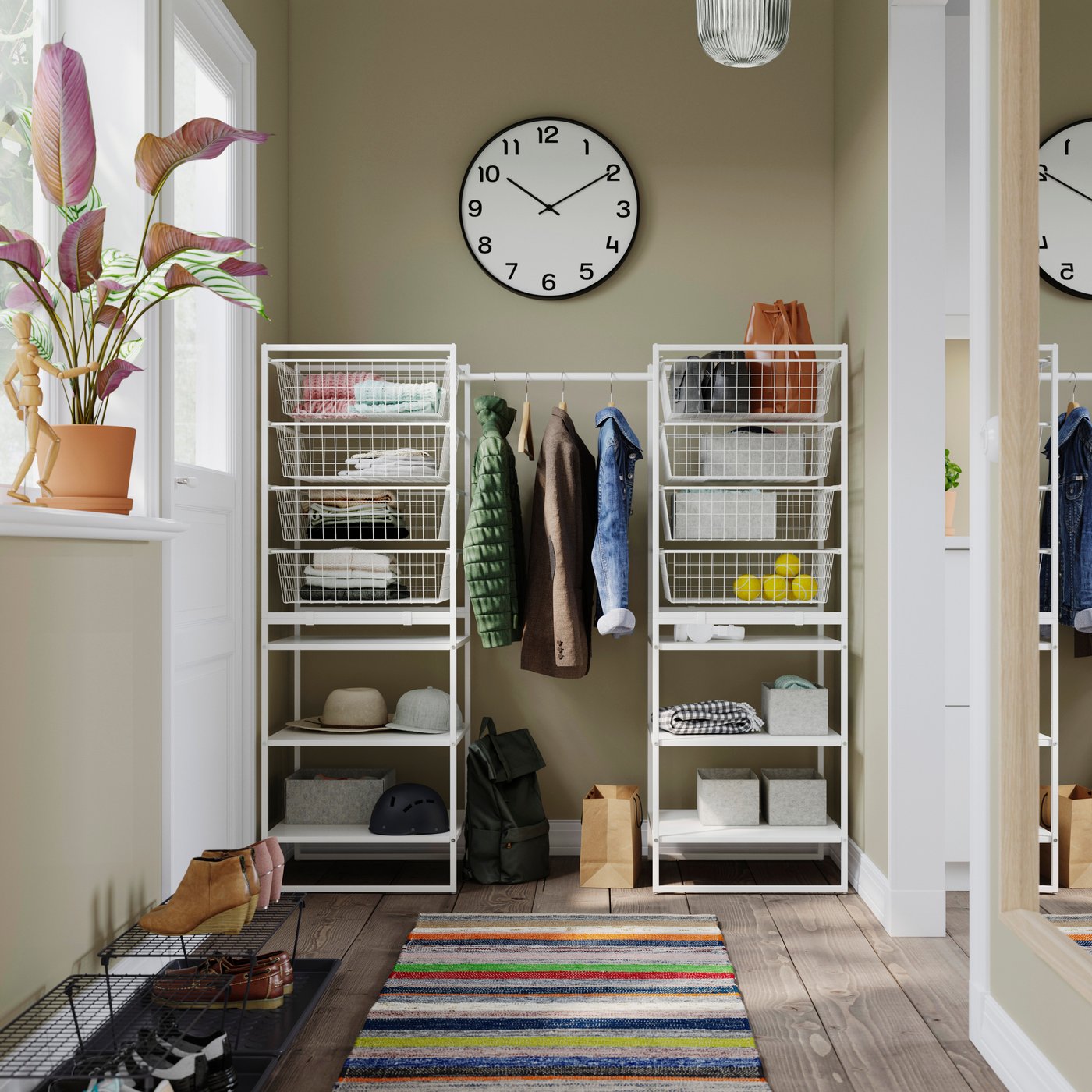 A white/grey JONAXEL hallway furniture