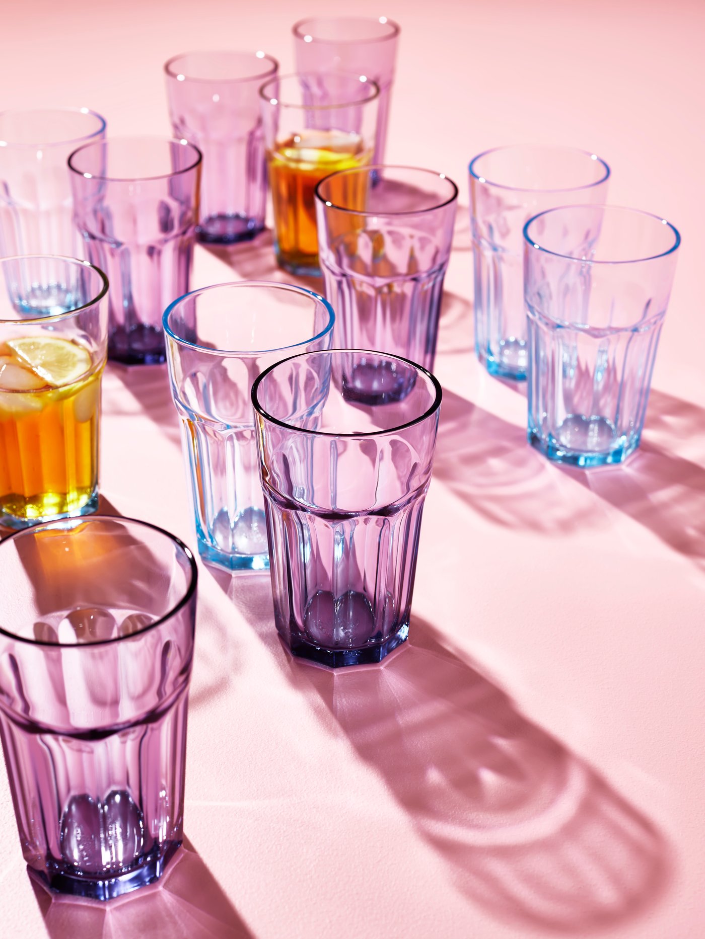 A light blue POKAL glass