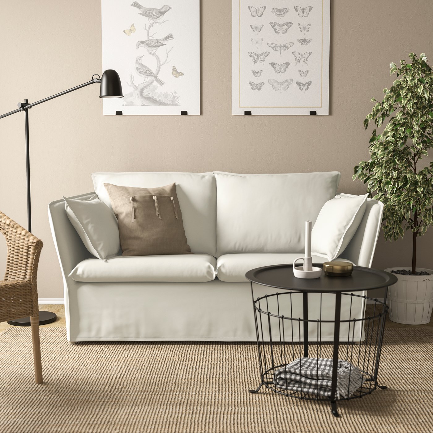 Ein weisses 2-Sitzer-Sofa BACKSÄLEN aus Blekinge
