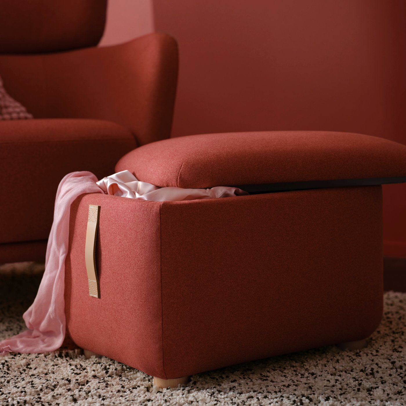 A red ottoman