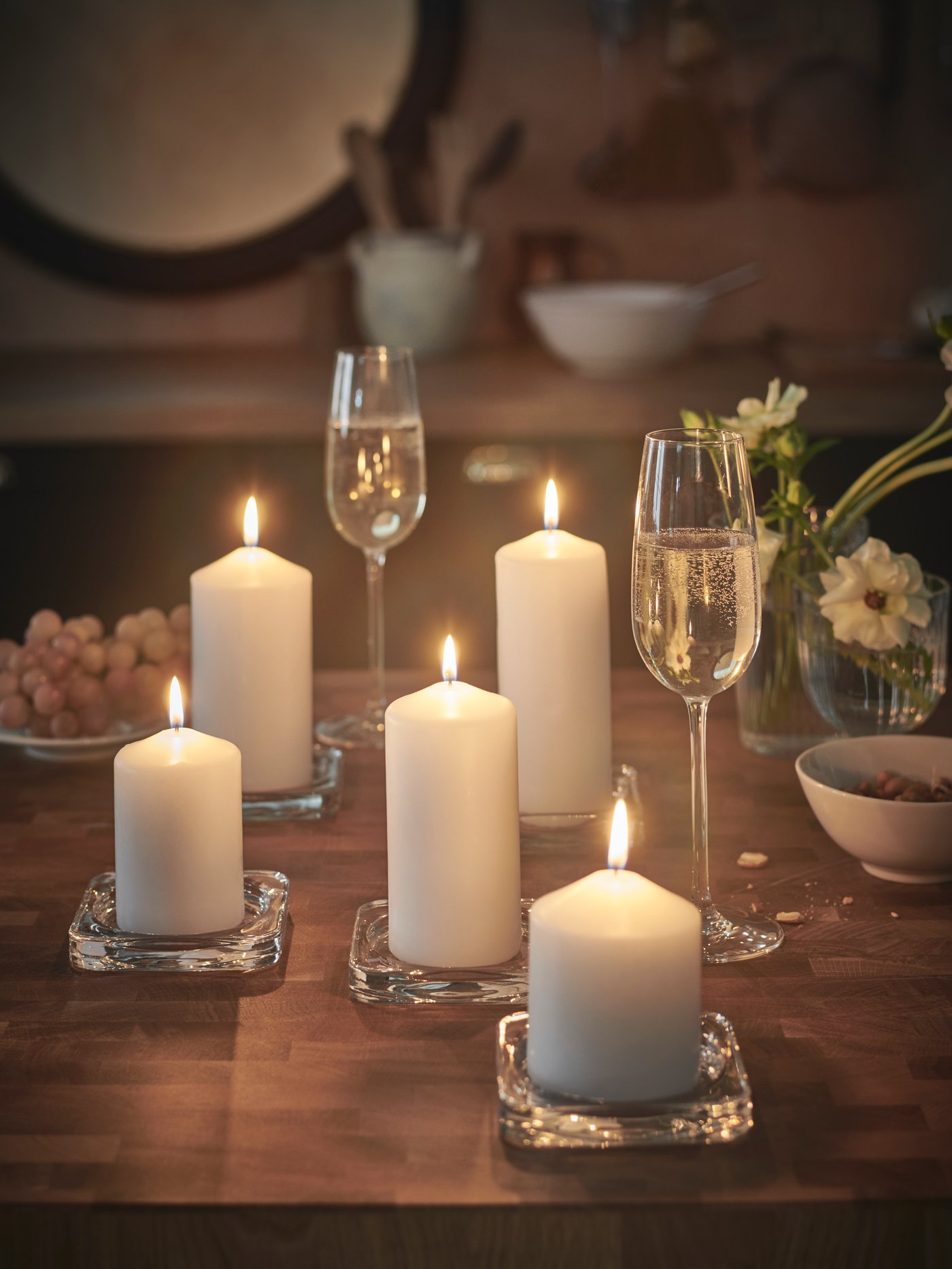 A white FENOMEN unscented block candle