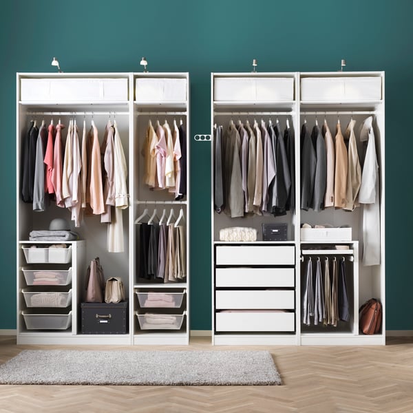A white PAX wardrobe frame
