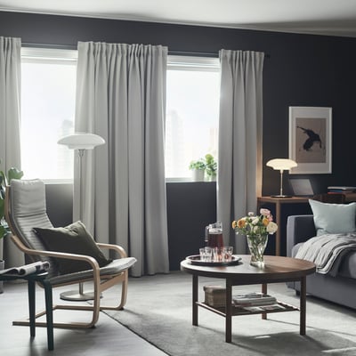 Curtains, curtain rods & blinds
