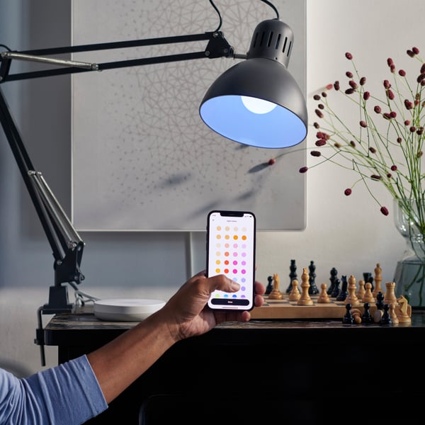 A white/smart SYMFONISK picture frame with WiFi speaker