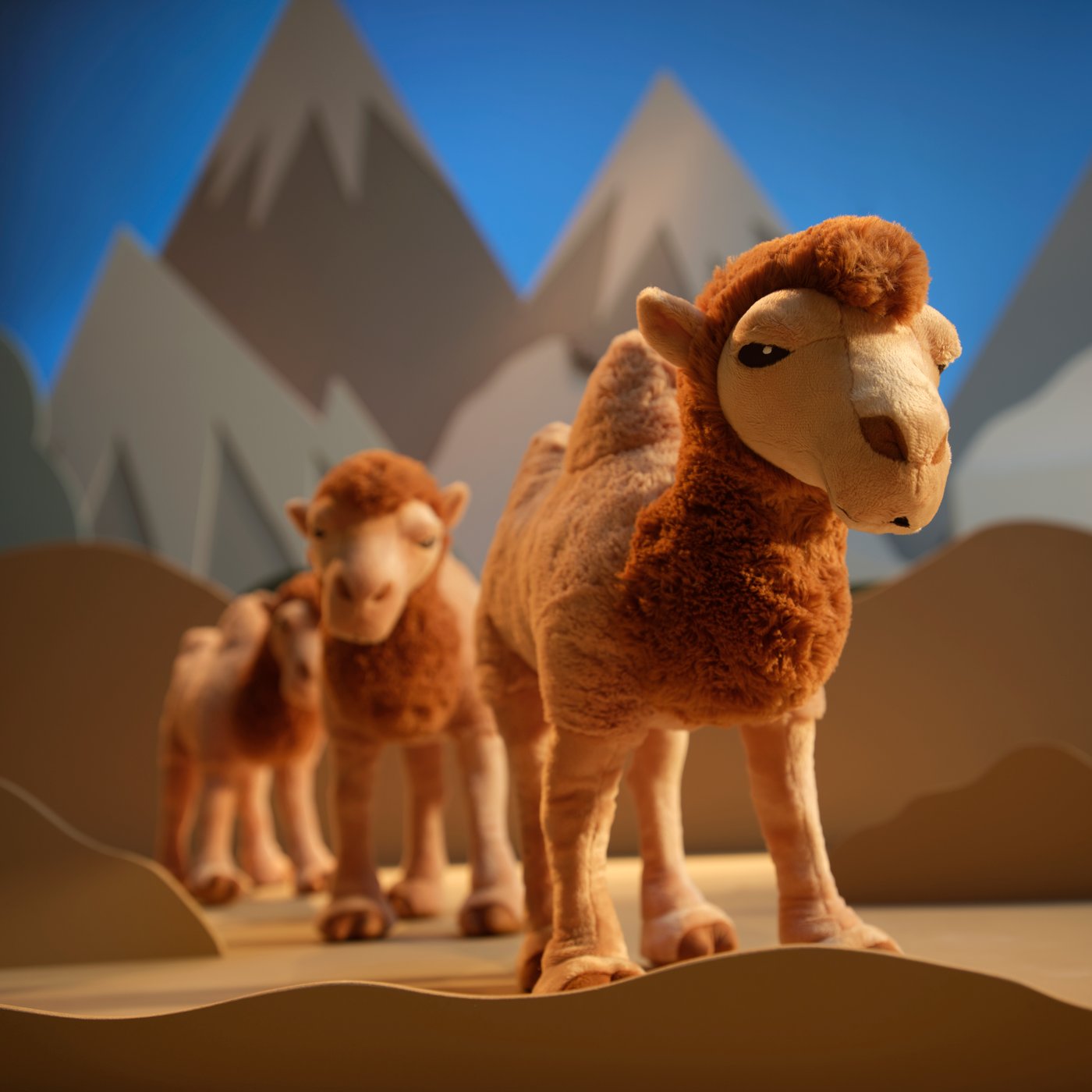 A Bactrian camel/beige ALPTALL soft toy
