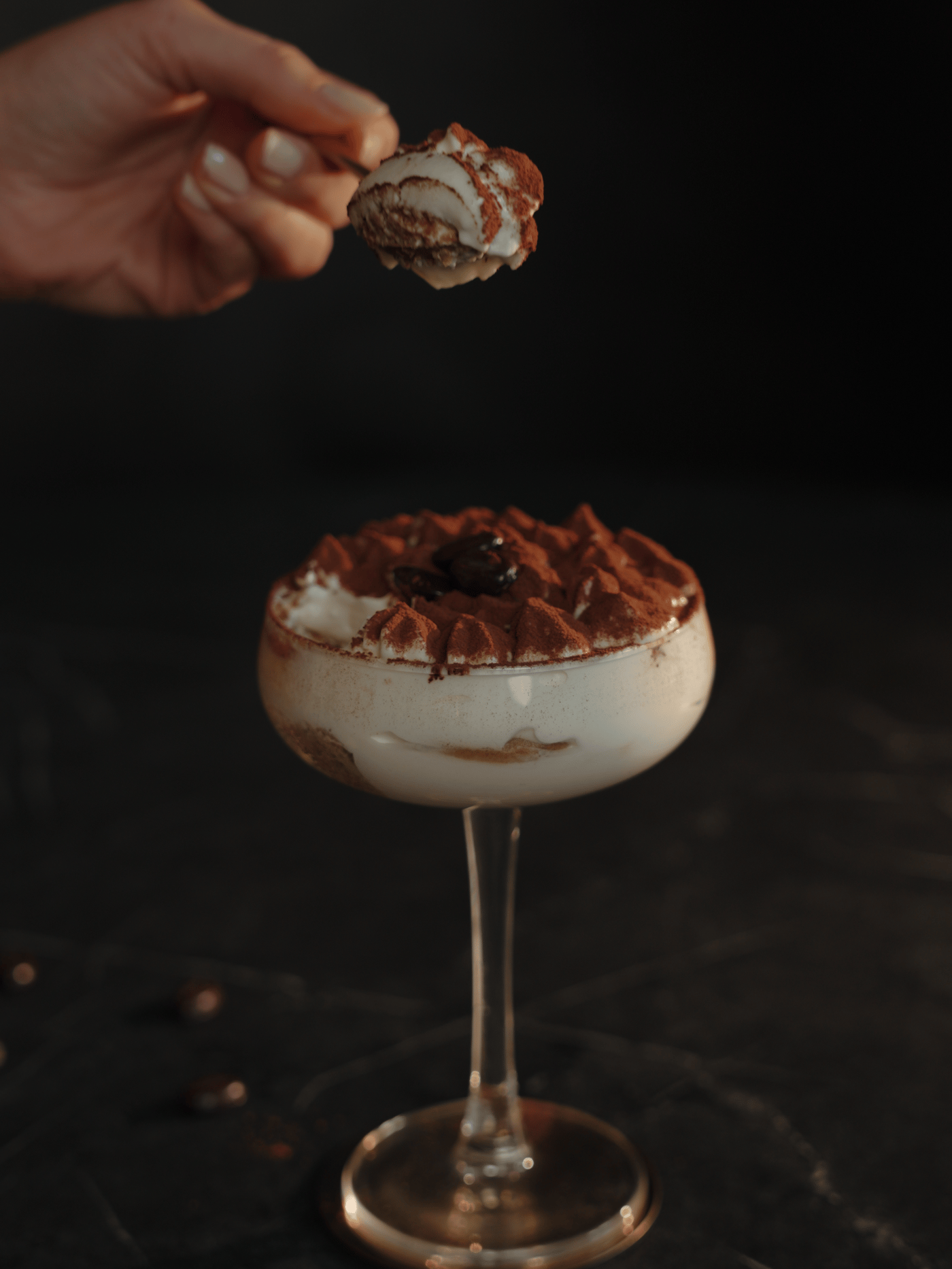 A STORHET glass with homemade tiramisu