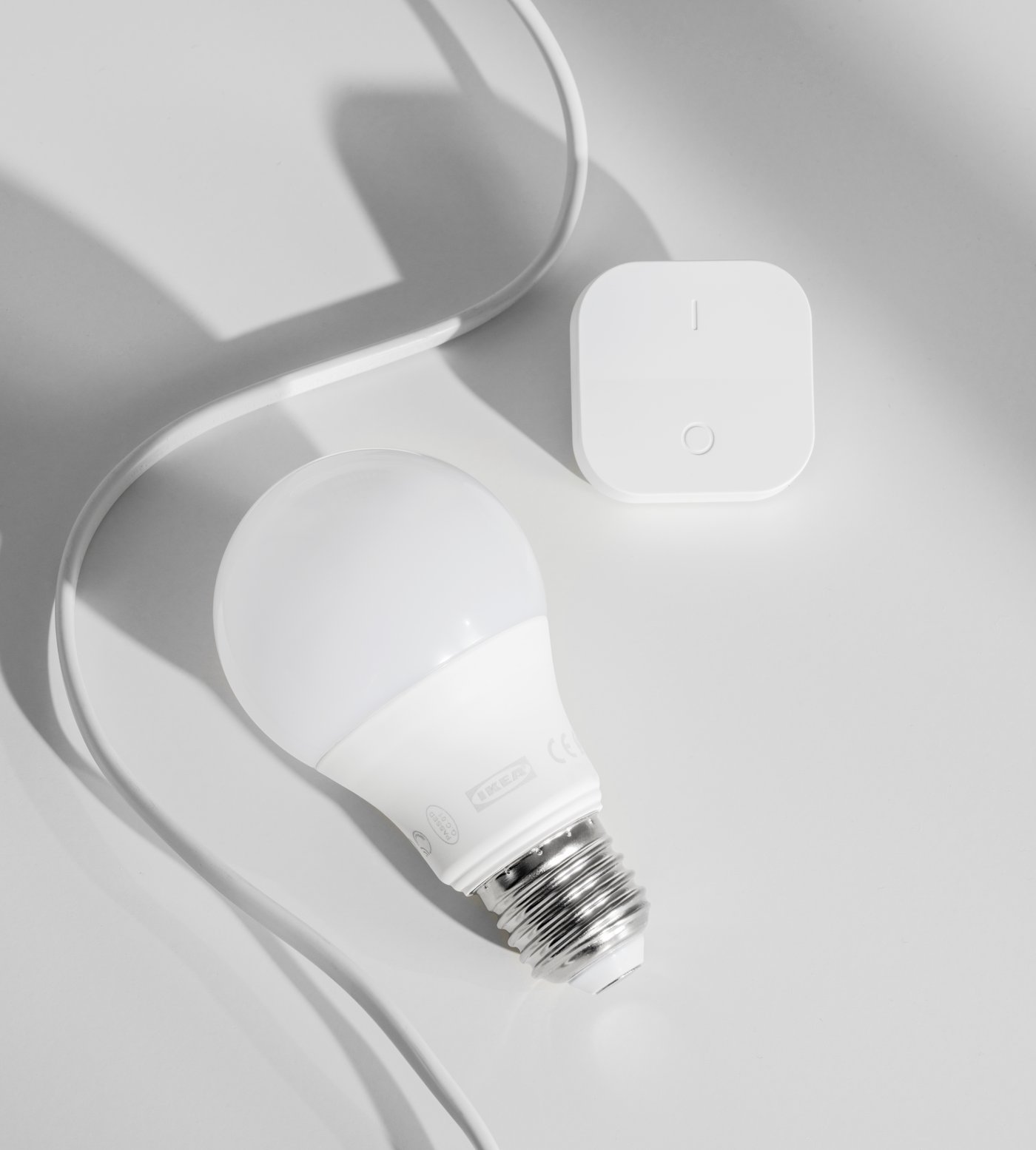 A TRÅDFRI LED bulb on a white background.