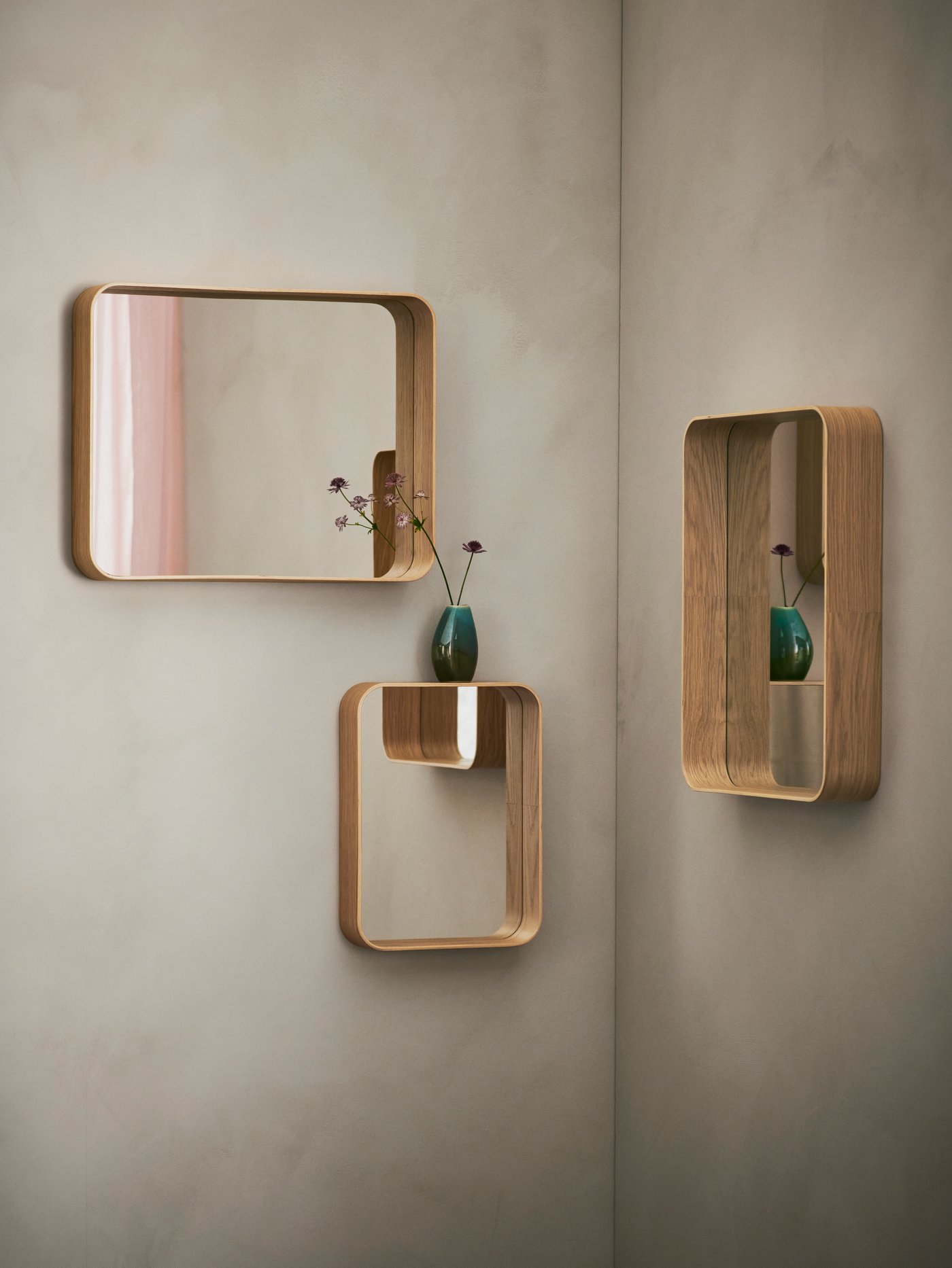 DVÄRGSYREN wall mirror in oak veneer.