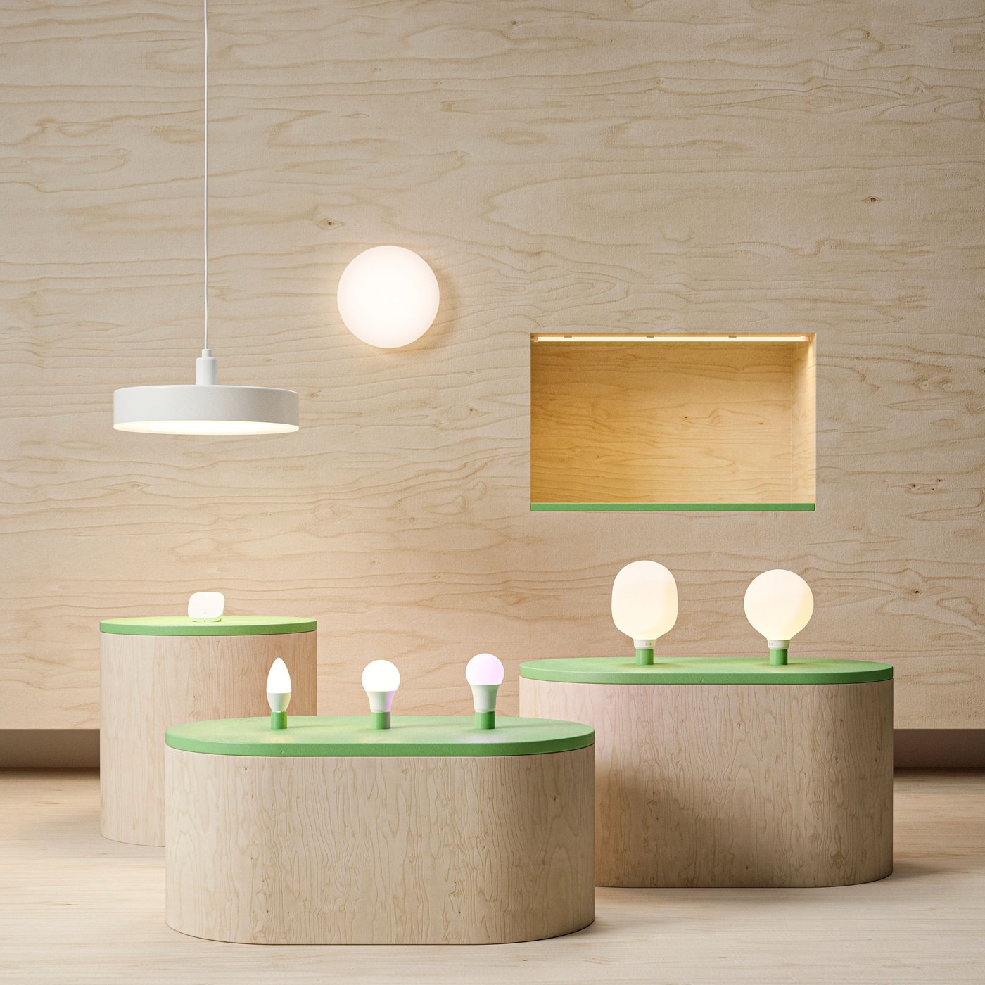 A white NYMÅNE LED pendant lamp
