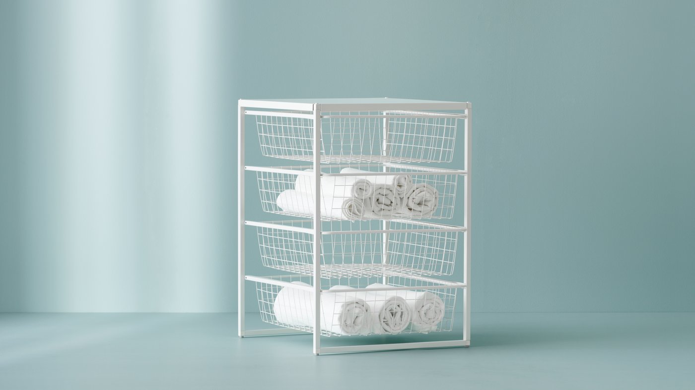 A white JONAXEL storage combination