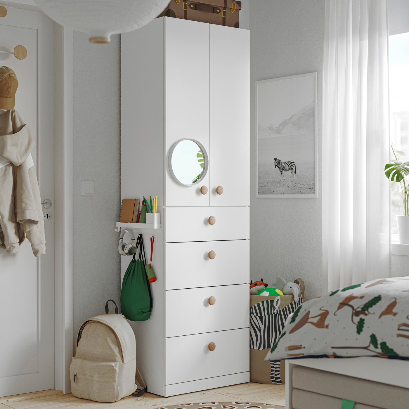 A white LASTARE wardrobe combination