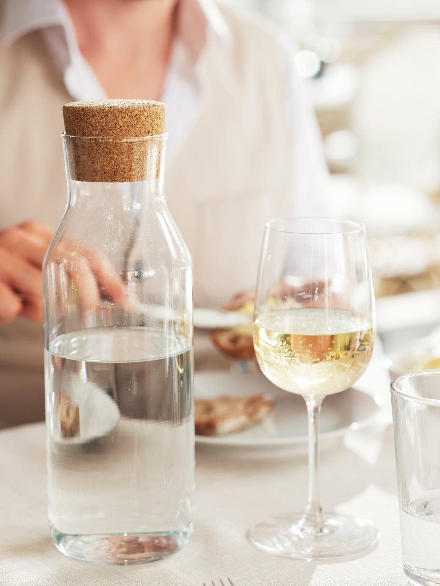 A clear glass STORSINT wine glass