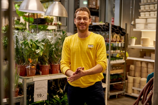 An IKEA employee ready to help.