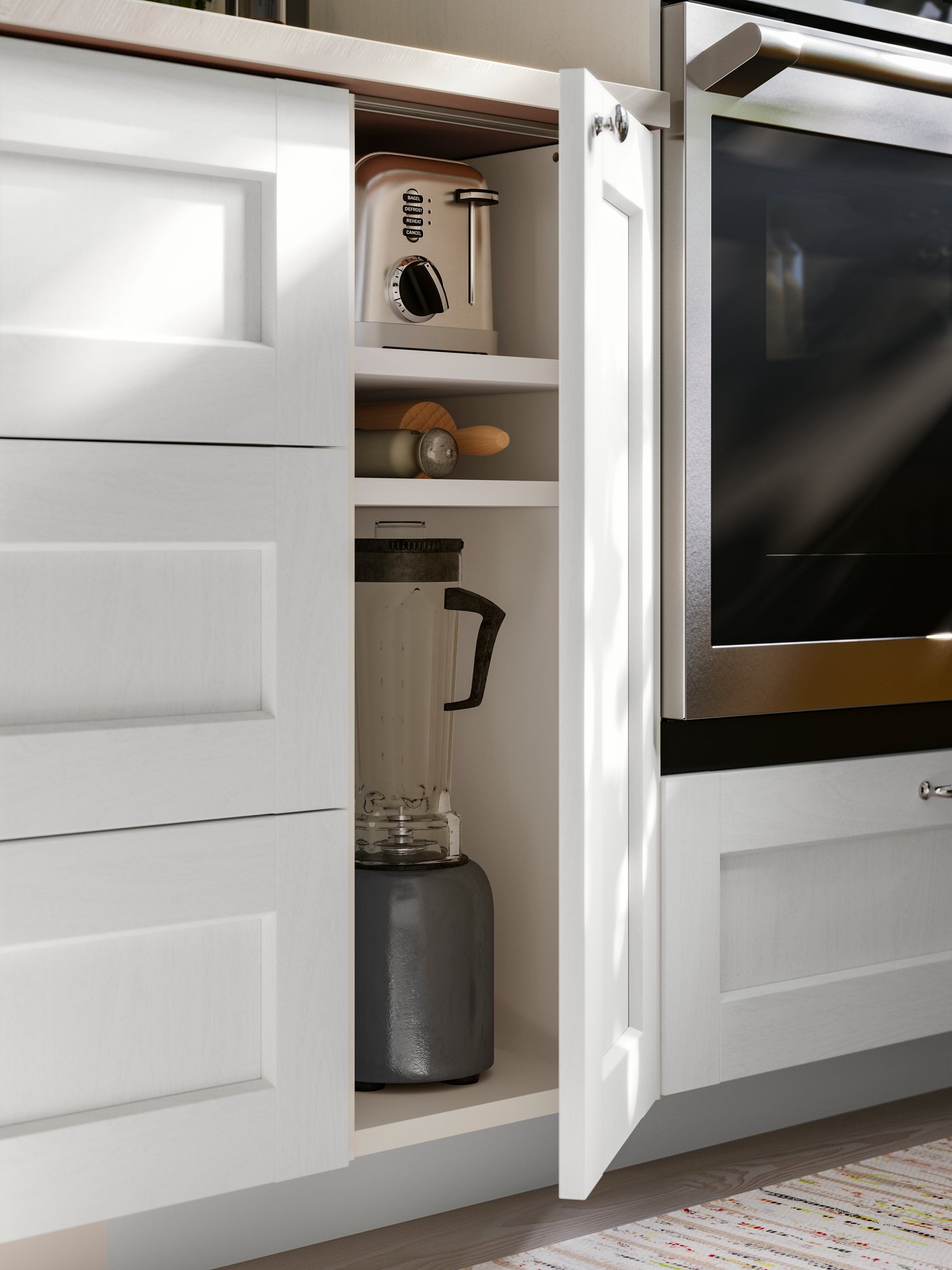 A stainless steel HJÄLTEBY wall ov w true conv+self-cleaning