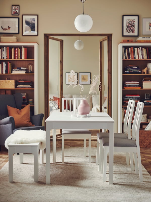 White dining set from our EKEDALEN series