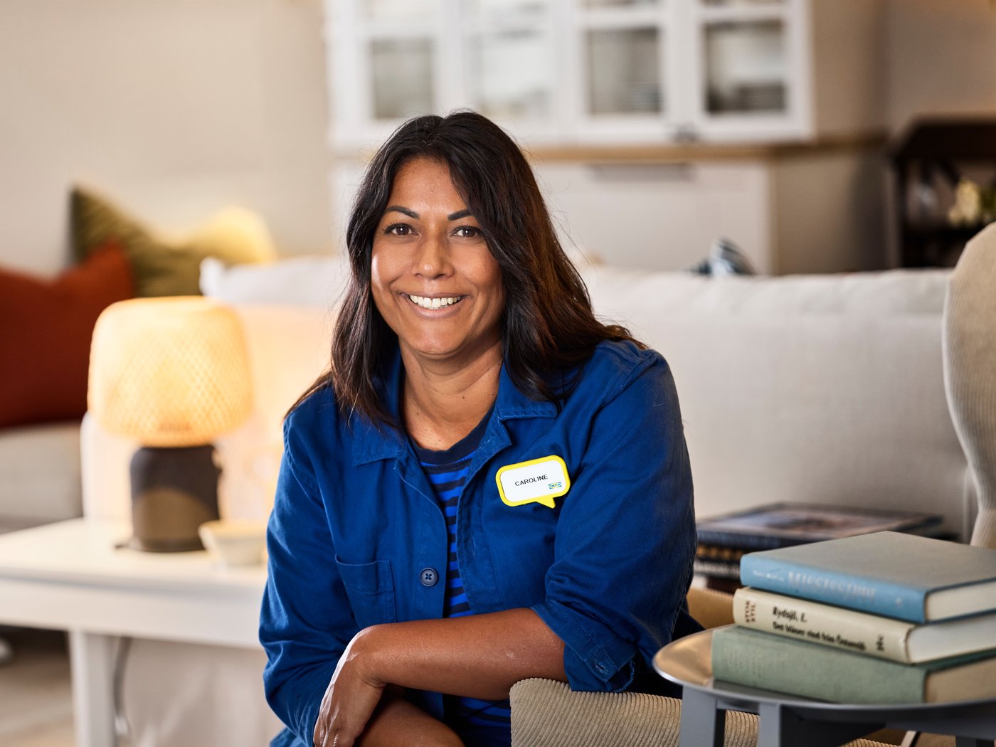 An IKEA coworker in a living room setting.