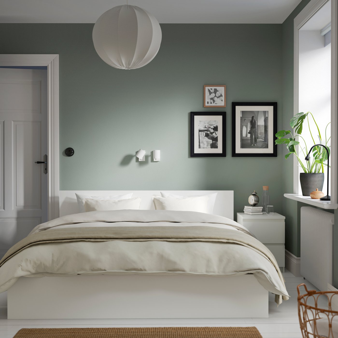 A white MALM bedroom furniture