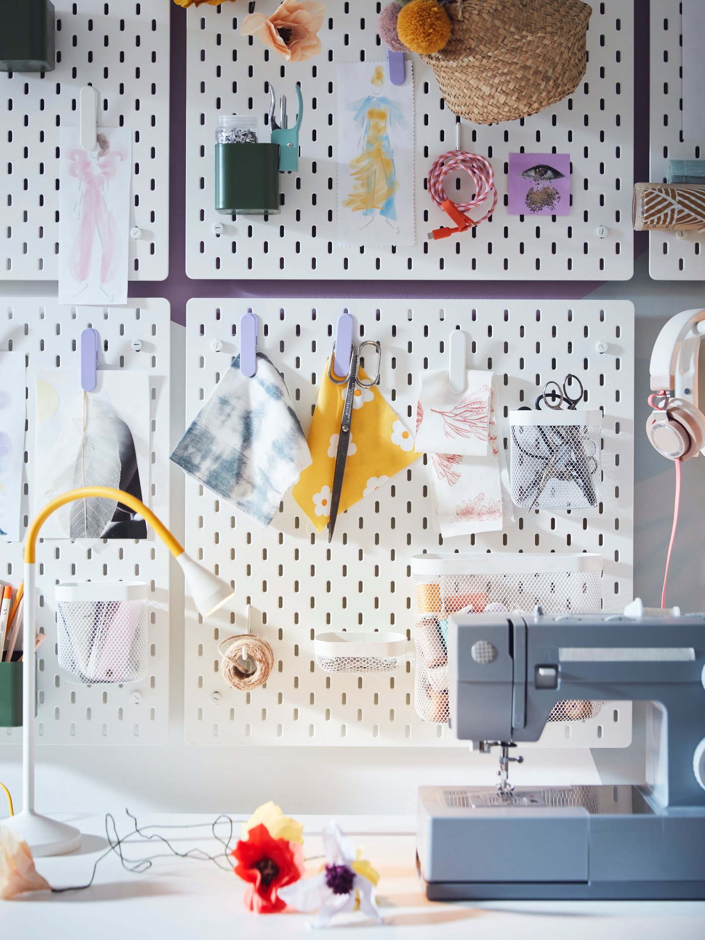 A white SKÅDIS pegboard