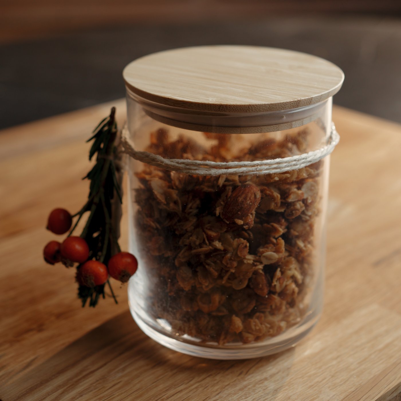 Barattolo EKLATANT in vetro trasparente/bambù con coperchio