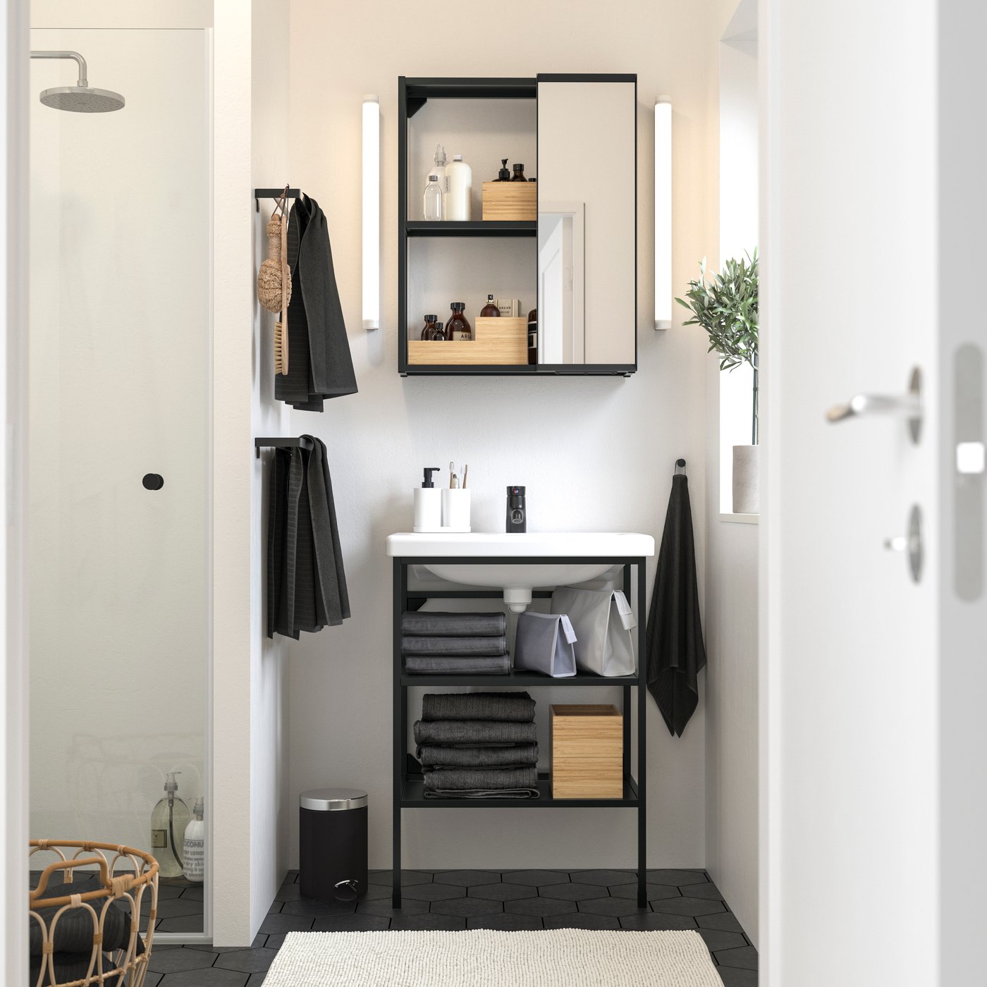 An anthracite ENHET bathroom