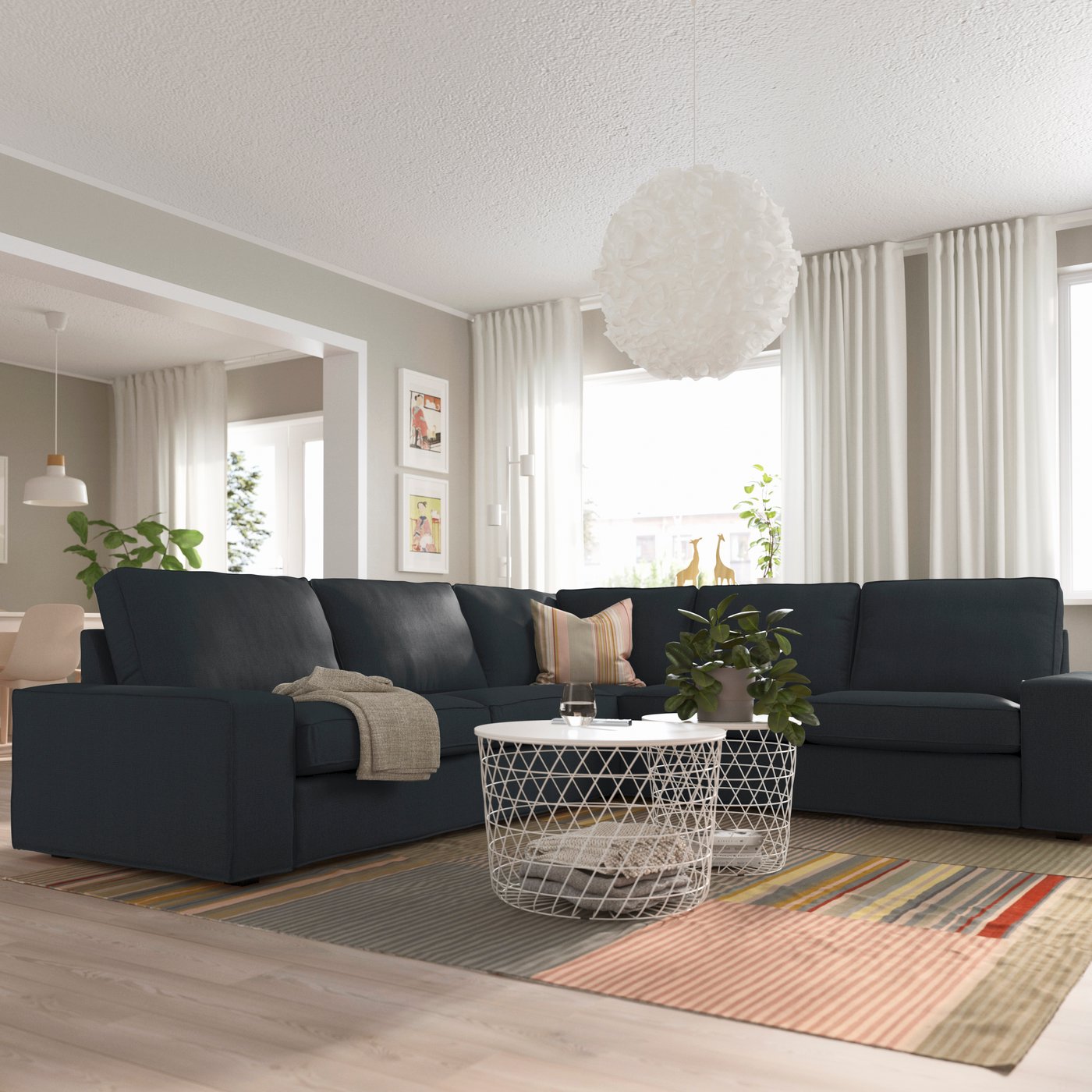 A Tresund anthracite KIVIK corner sofa, 5-seat