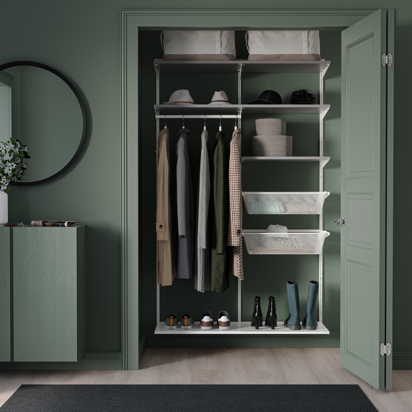 A cabinet with a BOAXEL wardrobe.