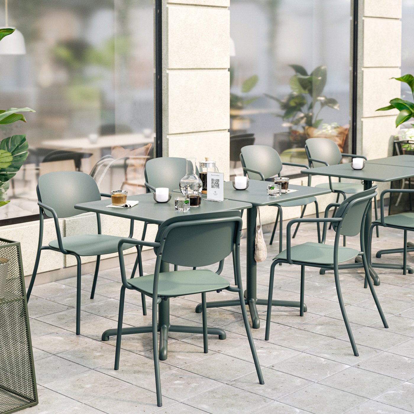 A terrace with VISINGSO chairs