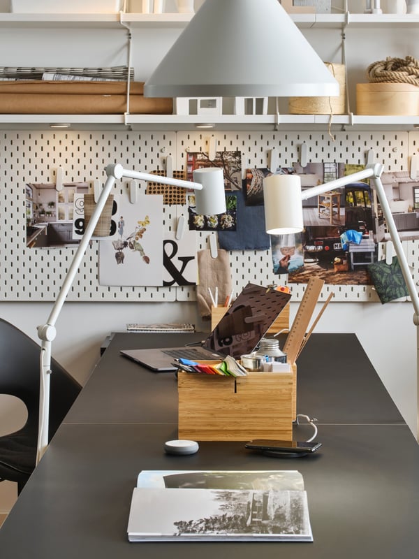Two tables on a desk