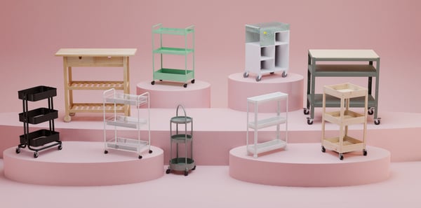 A white VESKEN trolley