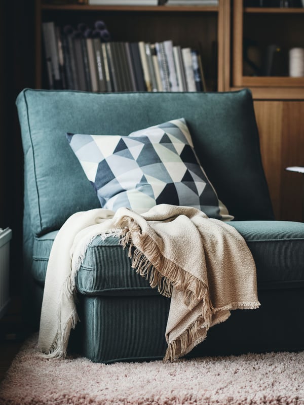 A Kelinge grey-turquoise KIVIK 1-seat sofa-bed
