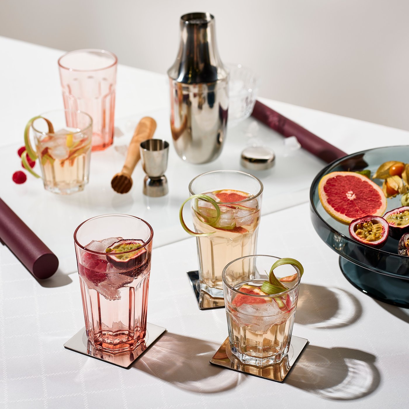 A stainless steel/wood LUFTTÄT 3-piece bar set
